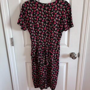 Vintage 80's/90's Chauncey St. Women's S or XS mid length wrap cherry dress
